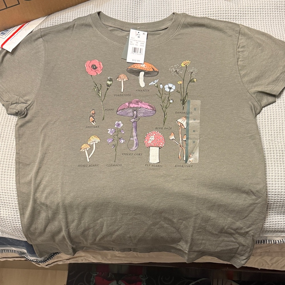 Graphic Tee with Botanical Print